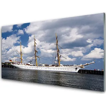 Obklad Kuchyňský skleněný panel Loďka Voda Krajina 140x70 cm