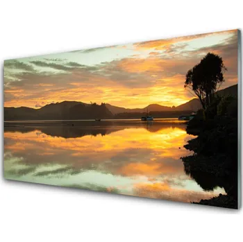 Obklad Kuchyňský skleněný panel Voda Hory Krajina 100x50 cm
