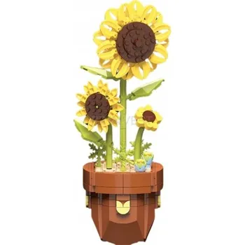 ostatní stavebnice Stavebnice Slunečnice v květináči / Ozdobná krabička / 686 dílků.