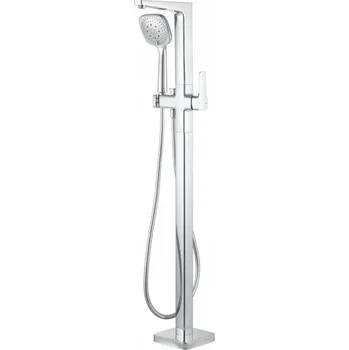 Vodovodní baterie Volně stojící vanová a sprchová baterie Goodhome TEESTA stříbrná