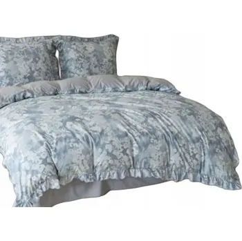 Povlečení Elegantní Povlečení 200x220 s vlnkami Mikrovlákno 3 díly Vzor Květiny Šedá
