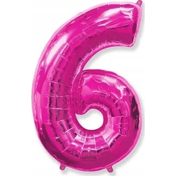 Balónek Fóliový balónek GoDan číslice 6 růžový 85 cm