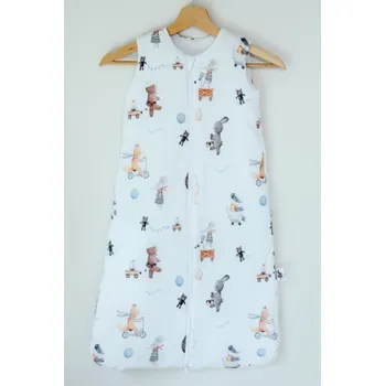 Spacák PULP BAMBOO zateplený spací pytel TOG 1,75 Jersey - Zvířata na cestách do 12m