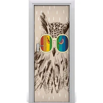 Fototapeta Samolepící fototapeta na dveře Sovy s brýlemi 75x205 cm