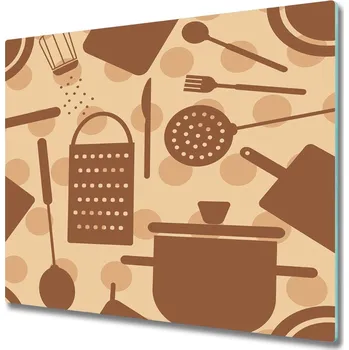 Kuchyňské prkénko Skleněná krájecí deska Kuchyňské náčiní 60x52 cm