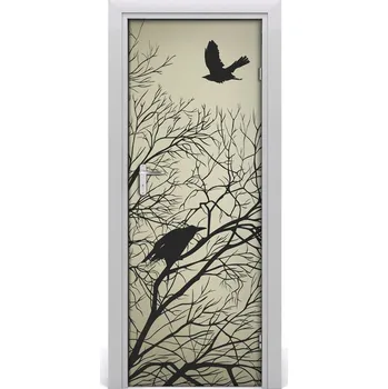 Fototapeta Samolepící fototapeta na dveře Vrány na stromě 85x205 cm