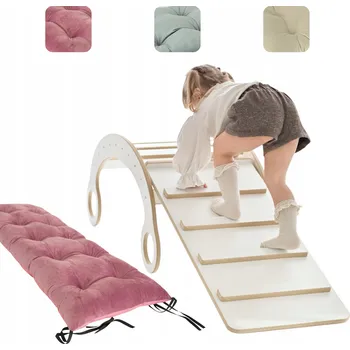 Dětská houpačka VELKÉ HOUPAČKA KOUTEK 1m Montessori skluzavka/ žebříček + POLŠTÁŘ dárek pro roční dítě