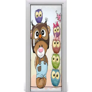 Fototapeta Samolepící fototapeta na dveře Medvěd sovy 75x205 cm