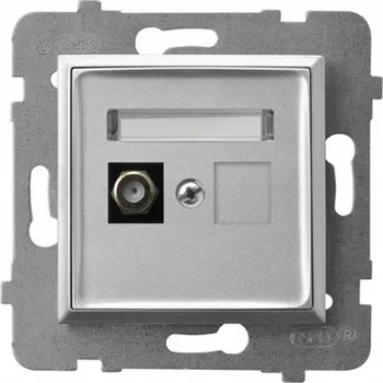 Elektrická zásuvka Anténní zásuvka nástěnná Ospel stříbrná