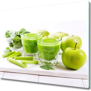 Kuchyňské prkénko Skleněná krájecí deska Zelený koktejl 60x52 cm