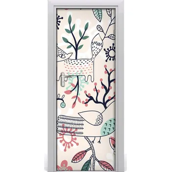 Fototapeta Samolepící fototapeta na dveře Zvířata a květiny 95x205 cm