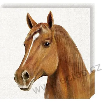 Papírový ubrousek IHR FARM ANIMALS HORSE papírové dezertní ubrousky tmavě hnědý kůň 20 ks