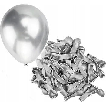 Balónek STŘÍBRNÉ chromové balónky lesklé Shiny 100 stříbrných