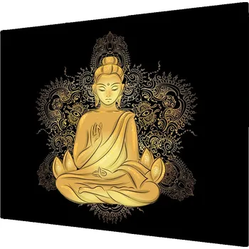 Kuchyňské prkénko Skleněná krájecí deska Sedící Buddha 60x52 cm