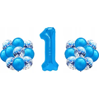 Balónek Sada TMAVĚ MODRÁ na 1. NAROZENINY 100 cm pro ROCEK