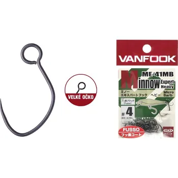 Rybářský háček Bezprotihrotý jednoháček na woblery VANFOOK ME-41MB - Velikost 2, 16 ks