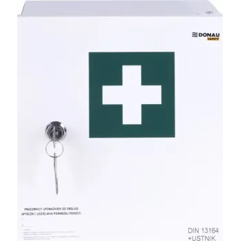 Lékárnička PK-MOT Nástěnná lékárnička Donau Safety 20 DIN 13164 (+ náustek) kovová