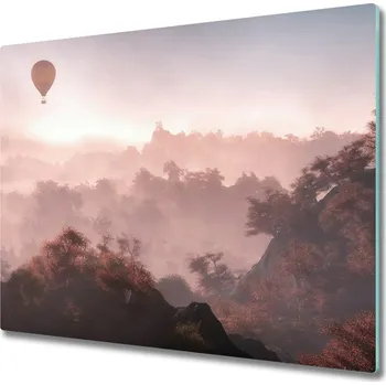 Kuchyňské prkénko Skleněná krájecí deska Balón nad lesy 60x52 cm