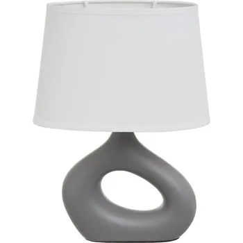 Čtecí lampička Bílo-šedá keramická stolní lampa s textilním stínidlem (výška 30 cm) – Casa Selección ID_1707472