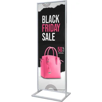 Plakátový stojan Decor s klaprámem 2 x A1 stříbrný