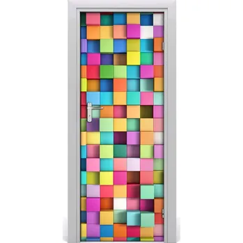 Fototapeta Samolepící fototapeta na dveře Abstraktní čtverce 85x205 cm