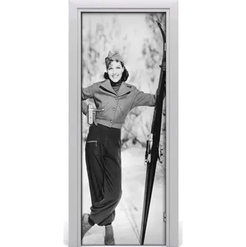 Fototapeta Fototapeta na dveře žena lyže 75x205 cm