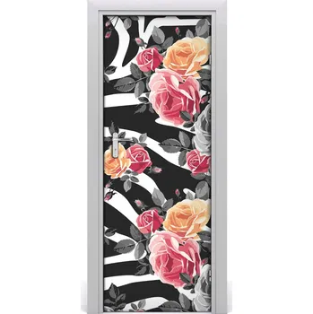 Fototapeta Samolepící fototapeta na dveře růže zebra 75x205 cm