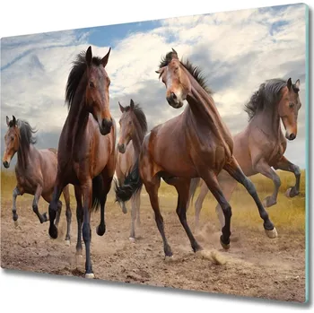 Kuchyňské prkénko Skleněná krájecí deska Pět koní 60x52 cm