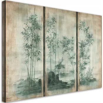 Obraz Obraz na plátně, Bambusové Výhonky Ostrov Šedé Odstíny 90x60