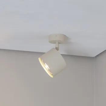Lampička Argon Stropní bodové osvětlení Chloe nastavitelné jednoplamenné, béžové - Stínidlo na lampu - Ø 8 cm, výsuv 3 cm, stínidlo - Ø 11 cm, délka 8,5 cm béžová 1 x 15 W LED - Doprava zdarma