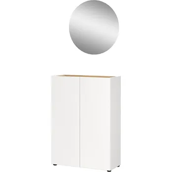 Předsíňová stěna Bílá předsíňová sestava v dekoru dubu 74x200x33 cm Alviano – Germania ID_1739316