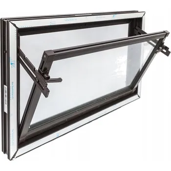 Vrták Plastové výklopné hospodářské okno Wolfa 600 mm x 300 mm, hnědé