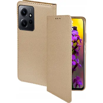 Pouzdro na mobilní telefon Pouzdro s klopou RCBR pro Xiaomi Redmi Note 12 4G SMART MAGNET zlaté
