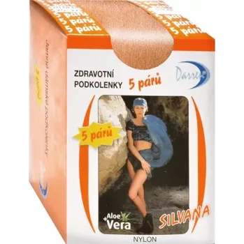 Dámské punčochy JEMNÉ SILONOVÉ PODKOLENKY SE ZDRAVOTNÍM LEMEM 5 PÁRŮ Silvana černá