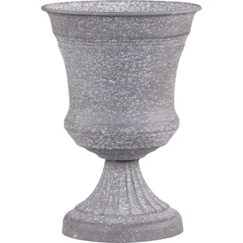 Váza Zinková antik plechová váza na noze Wallier - Ø 14*20 cm