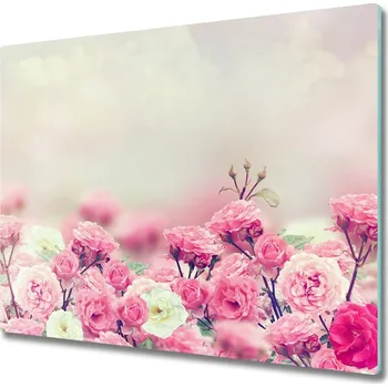 Kuchyňské prkénko Skleněná krájecí deska Květy divoké růže 60x52 cm