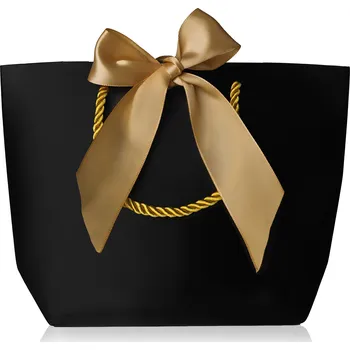 Dárková taška Troli Černá dárková taška se zlatou stuhou M + 2 měsíce na vrácení zboží