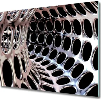 Kuchyňské prkénko Skleněná krájecí deska Kovový tunel 60x52 cm