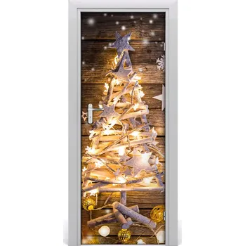 Fototapeta Samolepící fototapeta na dveře Svíčka vánoční stronek 95x205 cm