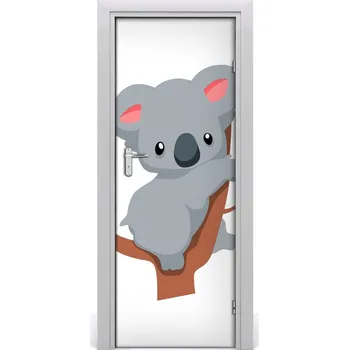 Fototapeta Samolepící fototapeta na dveře Panda na dřevě 75x205 cm