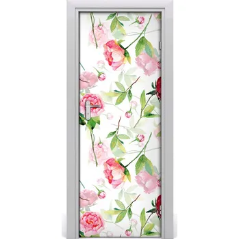 Fototapeta Samolepící fototapeta na dveře růže a pivoňky 95x205 cm