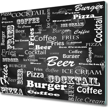 Kuchyňské prkénko Skleněná krájecí deska Nabídka v restauraci 60x52 cm