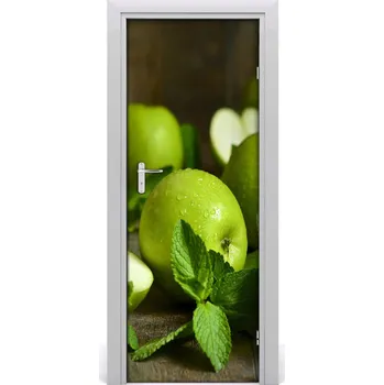 Fototapeta Samolepící fototapeta na dveře zelená jablka 95x205 cm