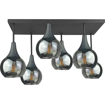 Přisazený lustr SOMA 6xE27/60W/230V černá/kouřová černá