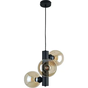 Lustr na lanku TUBE 3xE27/60W/230V černá/kouřová béžová
