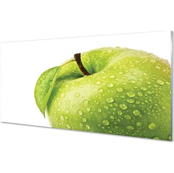 Obklad Skleněný panel Jablko zelená vodní kapky 100x50 cm