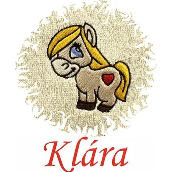 Dětská osuška s výšivkou a jménem QUALITY 400 g/m2 - ZAMILOVANÝ KONÍK