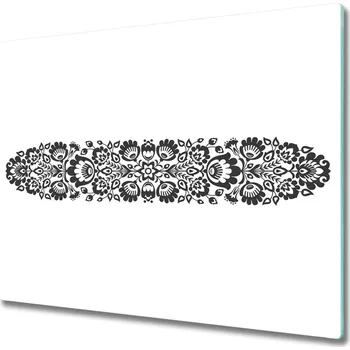 Kuchyňské prkénko Skleněná krájecí deska Lidové květiny 60x52 cm