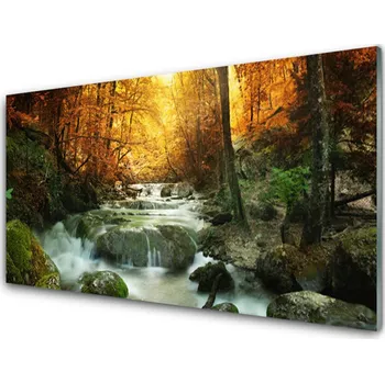 Obklad Skleněné obklady do kuchyně Vodopád Příroda Les Podzim 125x50 cm