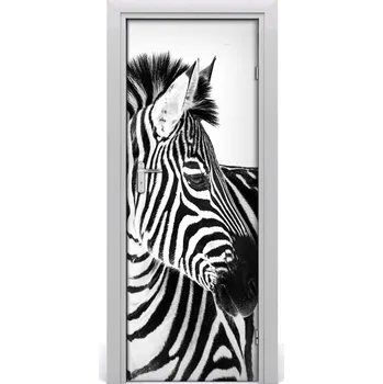 Fototapeta Samolepící fototapeta na dveře Zebra ve sněhu 85x205 cm